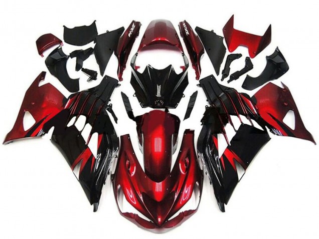 2012-2024 Red Glossy Black Kawasaki ZX14R ZZR1400 Motorcycle Fairings Australia