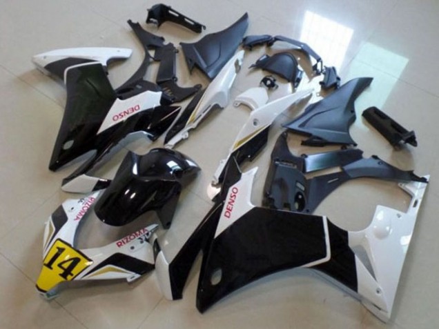 2013-2015 White Yellow Glossy Black DENSO Honda CBR500R Motorcycle Fairings Australia