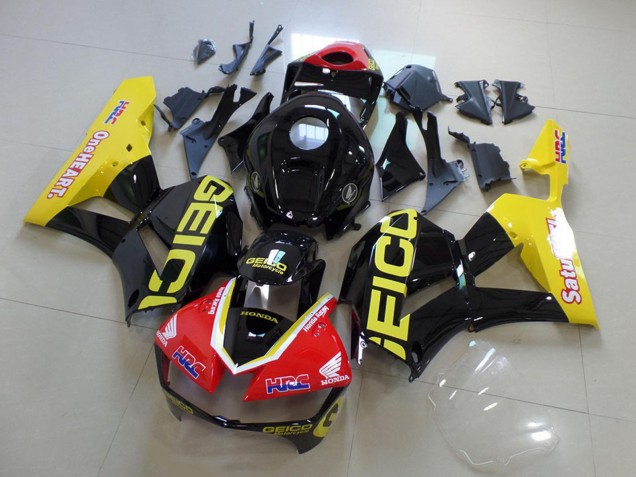 2013-2023 Yellow Red Glossy Black Geico Honda CBR600RR Motorcycle Fairings Australia