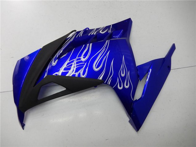2013-2024 Blue Black White Flame Kawasaki Ninja 300 EX300R Motorcycle Fairings Australia