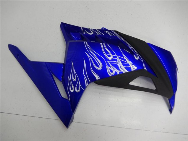 2013-2024 Blue Black White Flame Kawasaki Ninja 300 EX300R Motorcycle Fairings Australia