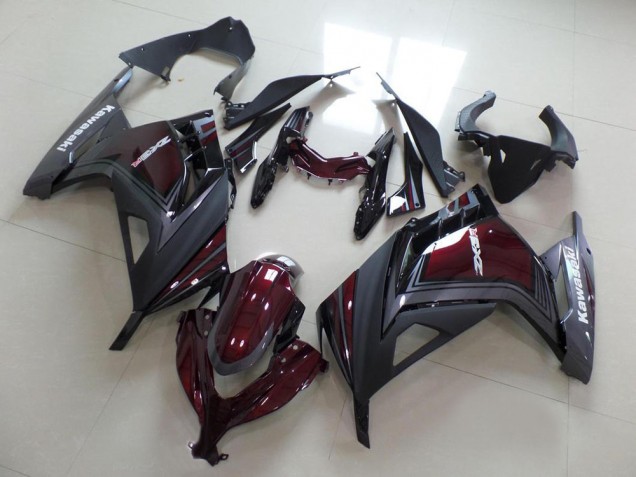 2013-2018 Maroon Red Matte Grey Kawasaki ZX300R Motorcycle Fairings Australia