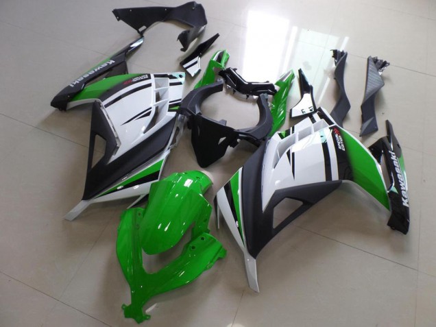 2013-2018 White Green Matte Black Kawasaki ZX300R Motorcycle Fairings Australia