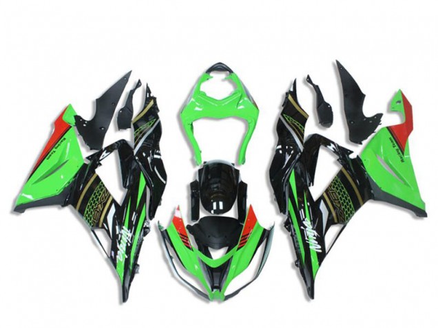 2013-2018 Green Glossy Black Red Honeycomb Kawasaki ZX6R Motorcycle Fairings Australia