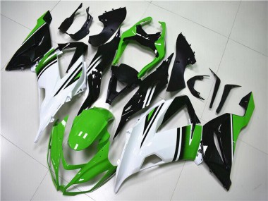 2013-2018 Green White Glossy Black Kawasaki ZX6R Motorcycle Fairings Australia