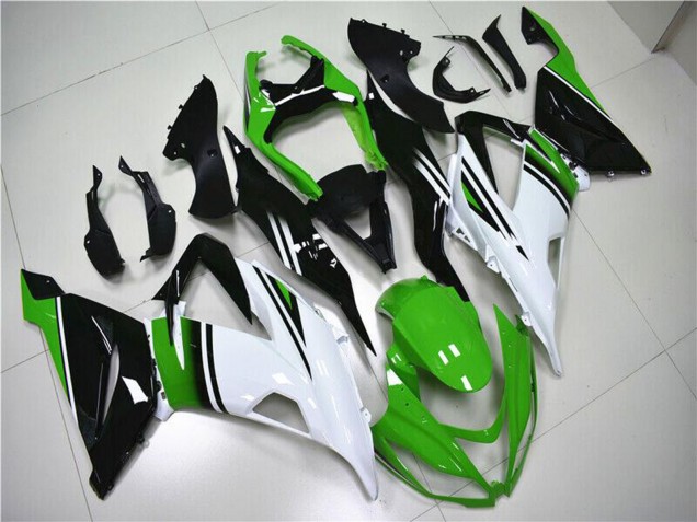 2013-2018 Green White Glossy Black Kawasaki ZX6R Motorcycle Fairings Australia