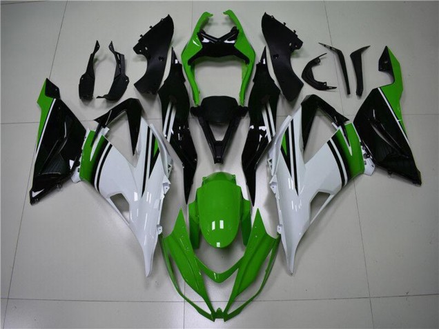 2013-2018 Green White Glossy Black Kawasaki ZX6R Motorcycle Fairings Australia