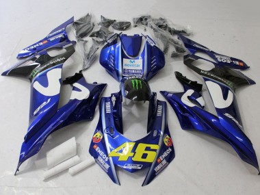 2017-2023 White Blue Green Monster MoviStar Yamaha YZF R6 Motorcycle Fairings Australia