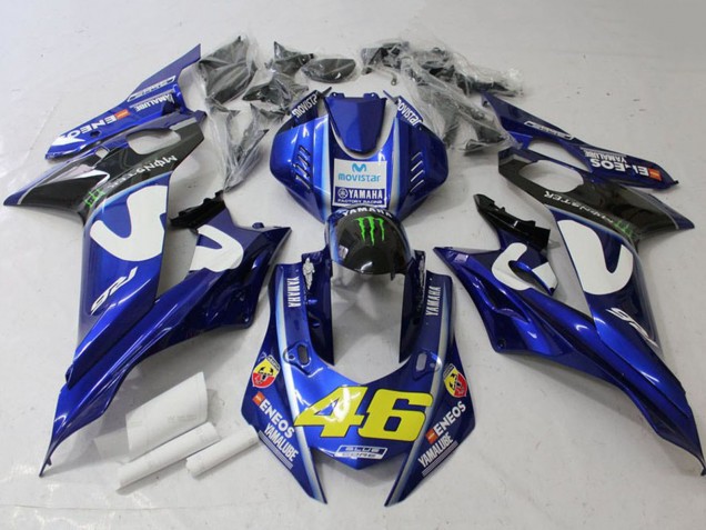 2017-2023 White Blue Green Monster MoviStar Yamaha YZF R6 Motorcycle Fairings Australia