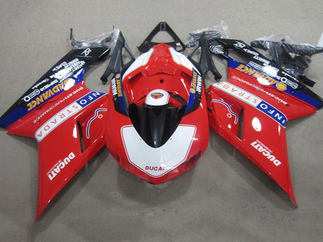 2007-2014 Red White Black Info Strada Advance Ducati 1098 Motorcycle Fairings Australia
