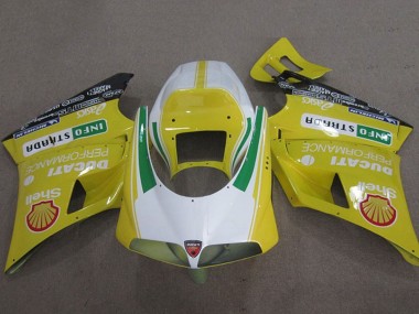 1993-2005 Yellow White Green Shell Info Strrda Ducati 748 Motorcycle Fairings Australia