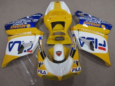 1993-2005 Yellow White Blue Fila Ducati 748 Motorcycle Fairings Australia