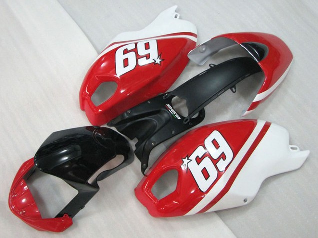 2008-2012 White Red Glossy Black 69 Ducati Monster 696 Motorcycle Fairings Australia