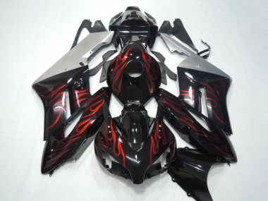 2004-2005 Silver Glossy Black Red Flame Honda CBR1000RR Motorcycle Fairings Australia