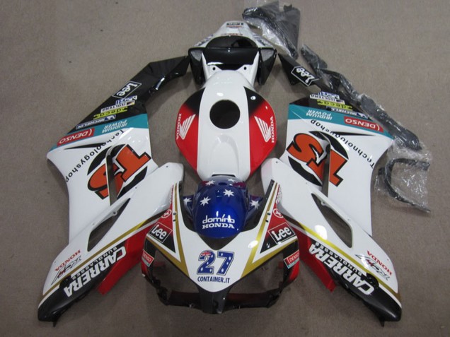 2004-2005 White Red Blue Glossy Black 27 Contrainer IT Carrera Honda CBR1000RR Motorcycle Fairings Australia