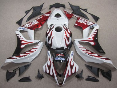 2004-2005 White Red Glossy Black Flame SHARK Honda CBR1000RR Motorcycle Fairings Australia