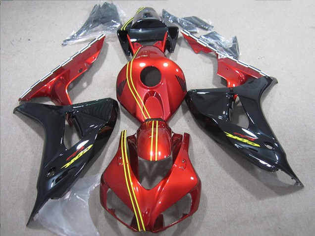 2006-2007 Red Yellow Glossy Black Honda CBR1000RR Motorcycle Fairings Australia