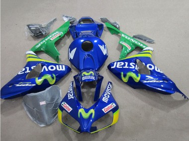 2006-2007 Blue Green Yellow MoviStar Castrol Honda CBR1000RR Motorcycle Fairings Australia