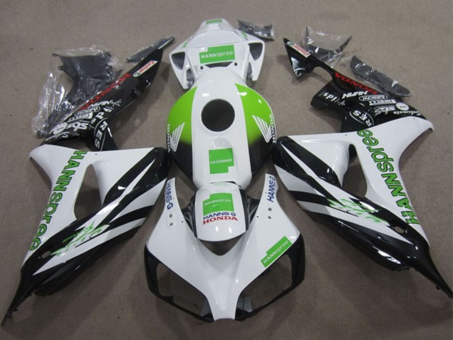 2006-2007 White Green Glossy Black Hannspree Honda CBR1000RR Motorcycle Fairings Australia