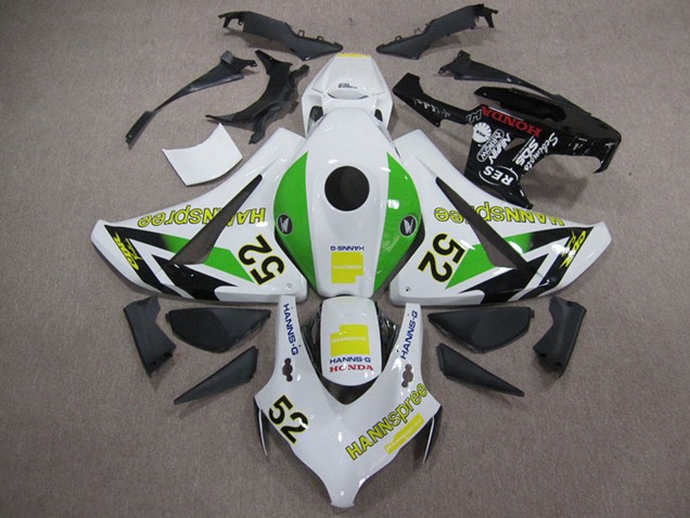 2008-2011 White Green Yellow Glossy Black Hannspree 52 Honda CBR1000RR Motorcycle Fairings Australia