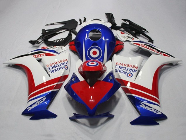 2012-2016 White Red Blue Royal Air Force Reserves Honda CBR1000RR Motorcycle Fairings Australia