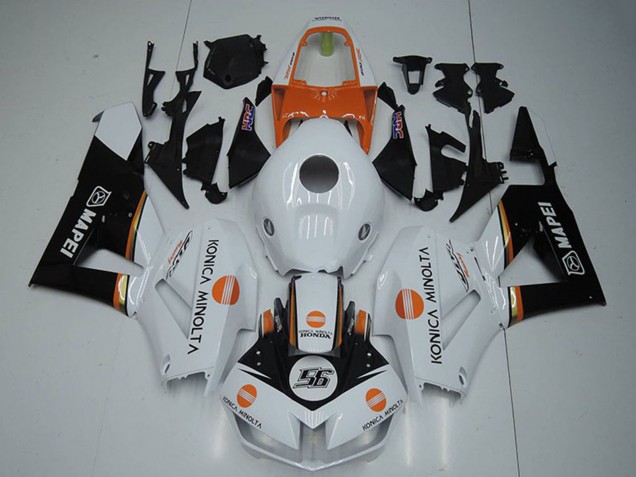 2012-2016 White Orange Glossy Black Konica Minolta 56 Honda CBR1000RR Motorcycle Fairings Australia