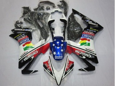 2013-2015 White Red Blue Glossy Black Star Carrera Lee DENSO EuroBet Honda CBR500R Motorcycle Fairings Australia