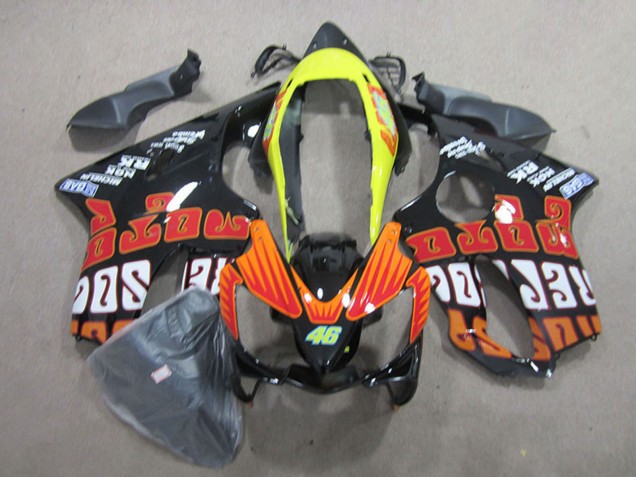 2004-2007 Yellow Orange Glossy Black Rossi 46 Honda CBR600 F4i Motorcycle Fairings Australia