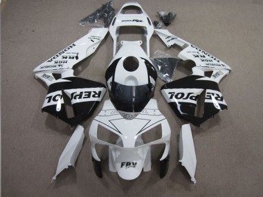 2003-2004 White Glossy Black Repsol Honda CBR600RR Motorcycle Fairings Australia