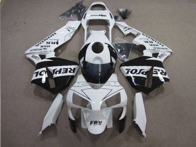 2003-2004 White Glossy Black Repsol Honda CBR600RR Motorcycle Fairings Australia