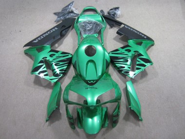 2003-2004 Green Black Flame Honda CBR600RR Motorcycle Fairings Australia