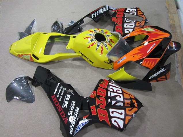 2005-2006 Black Orange Yellow Rossi Repsol Honda CBR600RR Motorcycle Fairings Australia
