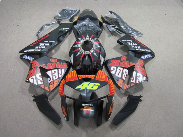 2005-2006 Matte Black Valentino Rossi Repsol 46 Honda CBR600RR Motorcycle Fairings Australia