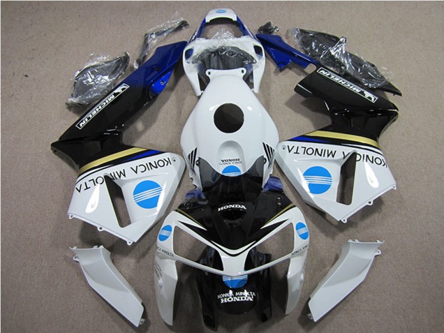 2005-2006 White Blue Yellow Glossy Black Konica Minolta Honda CBR600RR Motorcycle Fairings Australia