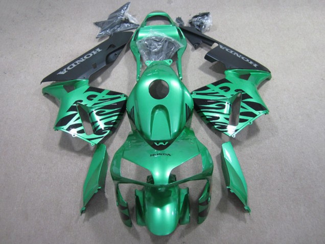 2007-2008 Green Glossy Black Flame Honda CBR600RR Motorcycle Fairings Australia