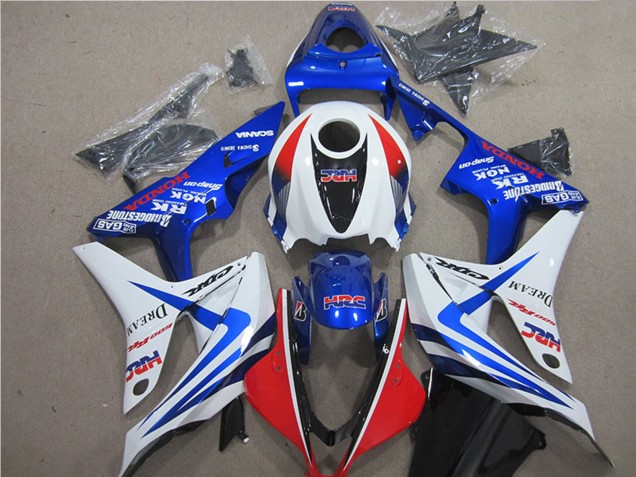2007-2008 White Red Blue HRC Honda CBR600RR Bike Fairings Australia