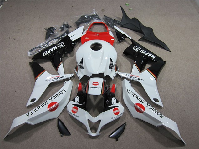 2007-2008 White Red Glossy Black Konica Minolta MAPEI Honda CBR600RR Motorcycle Fairings Australia
