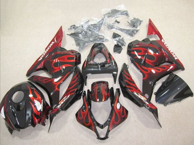 2009-2012 Glossy Black Red Flame Honda CBR600RR Motorcycle Fairing Australia