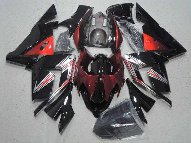 2004-2005 Black Red Kawasaki ZX10R Motorcycle Fairings Australia