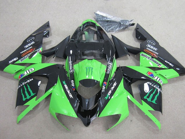 2004-2005 Black Green Monster Kawasaki ZX10R Motorcycle Fairings Australia