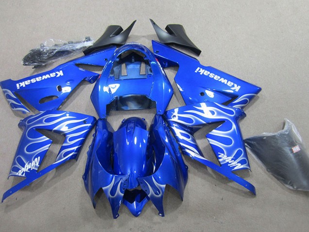 2004-2005 Blue White Flame Kawasaki ZX10R Motorcycle Fairing Australia