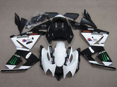 2004-2005 Black White Monster Kawasaki ZX10R Motorcycle Fairings Australia