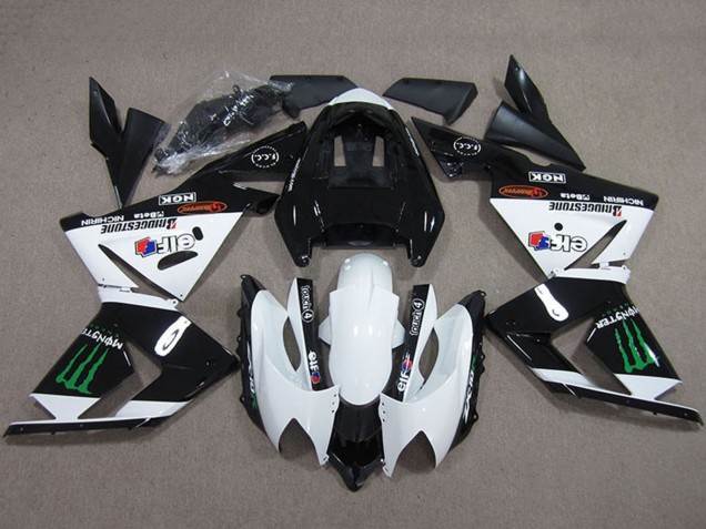 2004-2005 Black White Monster Kawasaki ZX10R Motorcycle Fairings Australia