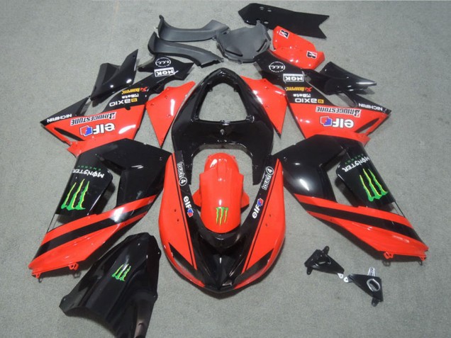 2006-2007 Red Glossy Black Green Elf Touch4 Monster Kawasaki ZX10R Motorcycle Fairings Australia