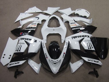 2006-2007 White Glossy Black Elf Touch4 Monster Energy Kawasaki ZX10R Motorcycle Fairings Australia