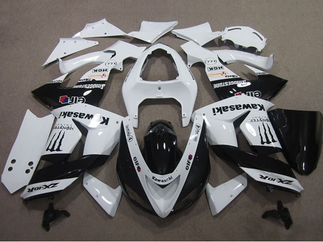 2006-2007 White Glossy Black Elf Touch4 Monster Energy Kawasaki ZX10R Motorcycle Fairings Australia