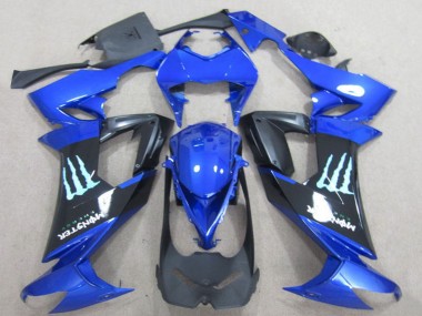 2008-2010 Blue Black Monster Kawasaki ZX10R Motorcycle Fairings Australia