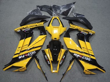 2011-2015 Yellow Glossy Black Delt Fin Kawasaki ZX10R Motorcycle Fairings Australia