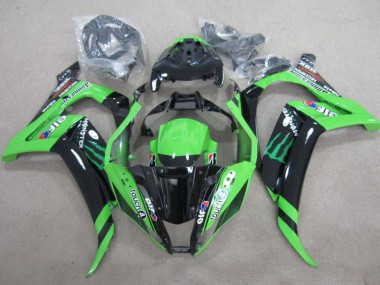 2011-2015 Green Glossy Black Green Elf Touch4 Monster Kawasaki ZX10R Motorcycle Fairings Australia