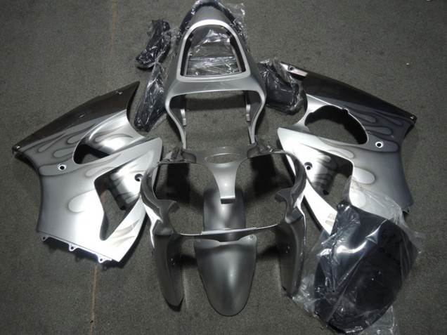 2000-2002 Silver Grey Flame Kawasaki ZX6R Motorcycle Fairings Australia